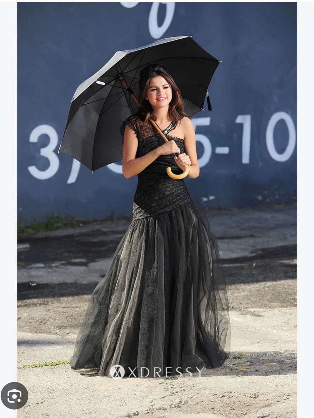 BCBGMaxAzria Black Lace and Tulle Evening Gown